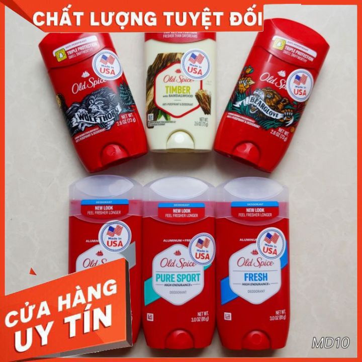 LĂN SÁP KHỬ MÙI NAM OLD SPICE PURE SPORT | FRESH | ORIGINAL 85G   Bearglove I Wolfthorn I Timber I Fiji  73G  ĐỦ MÙI