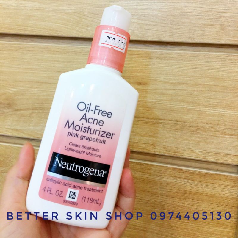 Kem dưỡng ẩm sạch mụn Neutrogena Oil Free Acne Moisturizer Pink Grapefruit 118ml Mỹ