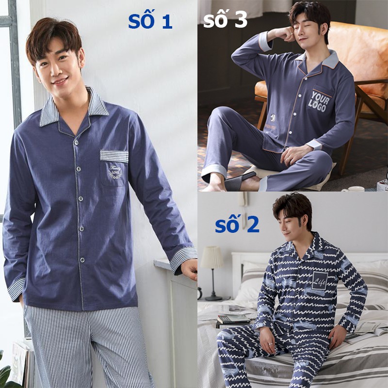 {ẢNH CHỤP THẬT} Đồ bộ Pijama-Đồ ngủ nam cao cấp phong cách Hàn Quốc, chất COTTON 100 dày dặn & thoáng khí (713)