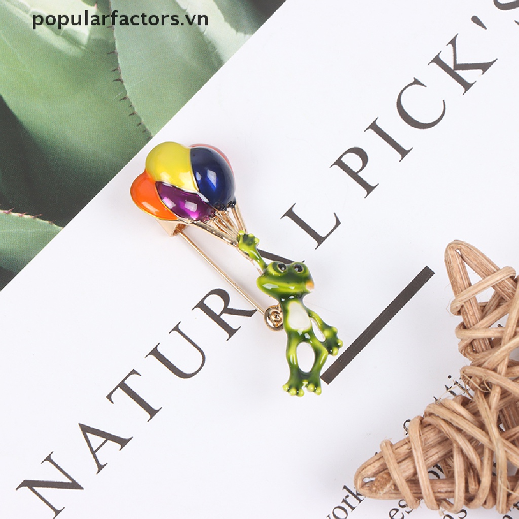 Ghim Cài Áo Hình Ếch Đeo Bong Bóng Ngộ Nghĩnh