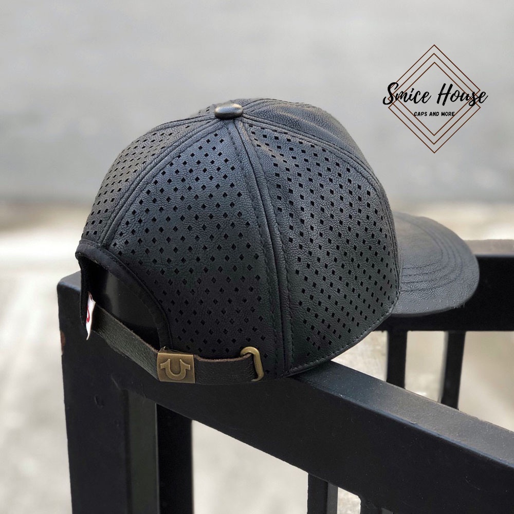 Nón ông địa da cao cấp thoáng khí khóa đồng - The True Religion - Thần Tài, Lộc Phát