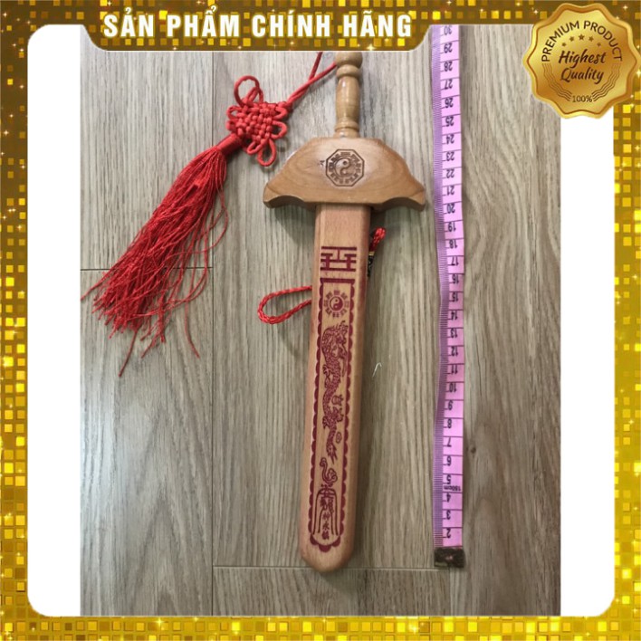 kiếm gỗ đào thất tinh 28cm -  vật phẩm phong thủy cam kết hàng đẹp