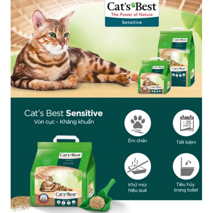 Cát vệ sinh cho mèo, Cát hữu cơ , Cát Best Sensitive 7.2kg