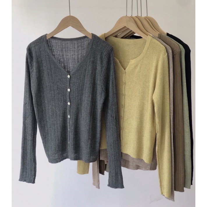 Áo len cardigan cổ V Hàn Quốc dài tay