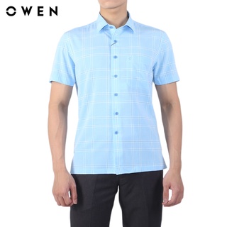 Áo sơ mi ngắn tay Nam Owen Bạc hà Body Fit Xanh - BA220059NT