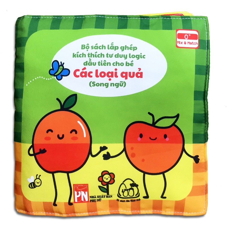 Lật giở song ngữ Anh - Việt - Mix and Match - Các Loại Quả (Từ 1-3 tuổi) - Sách vải