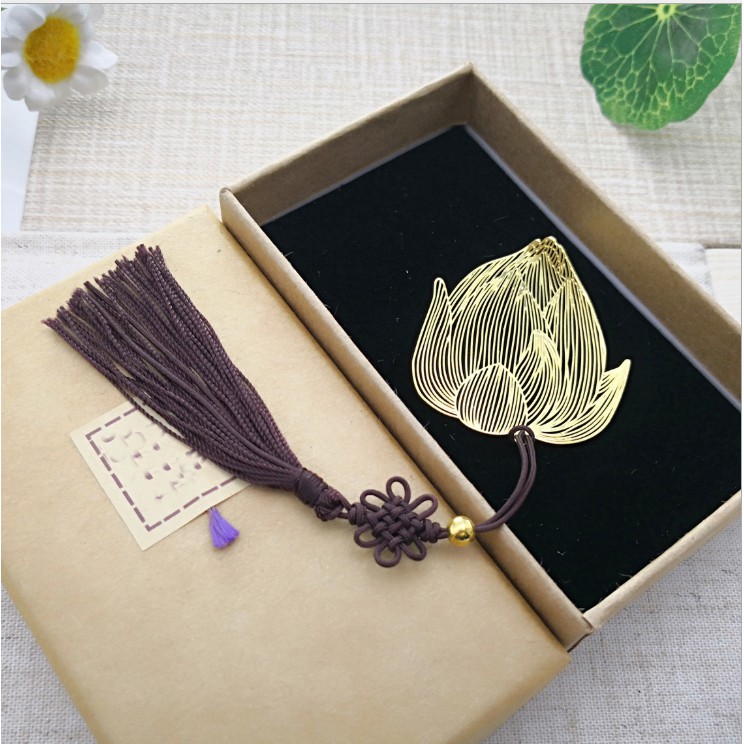 Đánh dấu trang bookmark dễ thương hoa sen Vintage