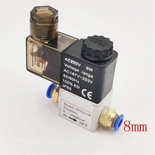 VAN ĐÓNG MỞ KHÍ NÉN 2V025 VAN THƯỜNG ĐÓNG CÓ CHÂN KẾT NỐI ỐNG HƠI 4 6 8 10 12 ĐIỆN 220V