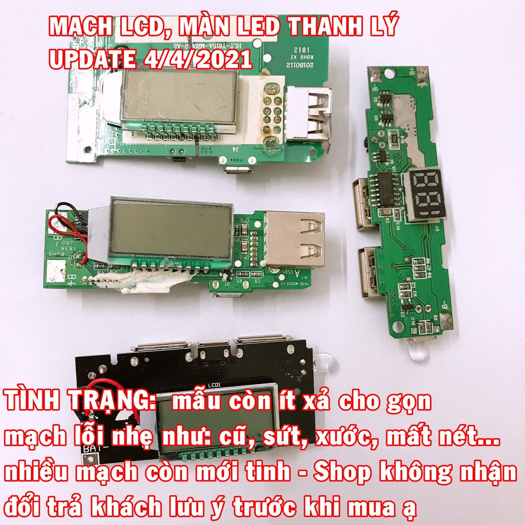 [THANH LÝ] Mạch sạc dự phòng các loại