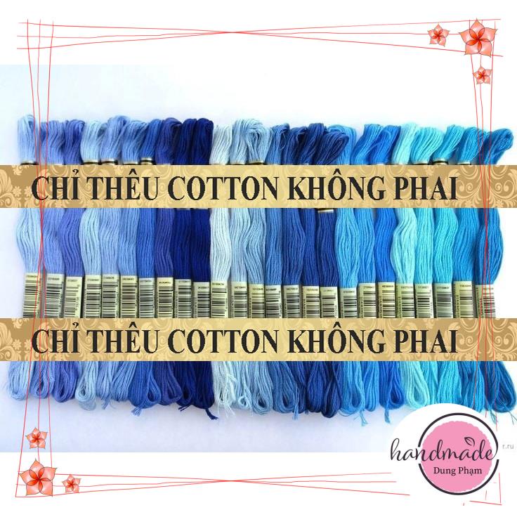 Giá 1k6/ tép🌿SET 25 TÉP / Chỉ thêu DC - CXC tông xanh dương / B 03