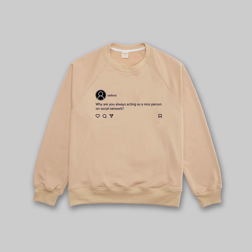 Áo Sweater SABBOIZ - SADTAGRAM SWEATER - CREAM Màu Kem
