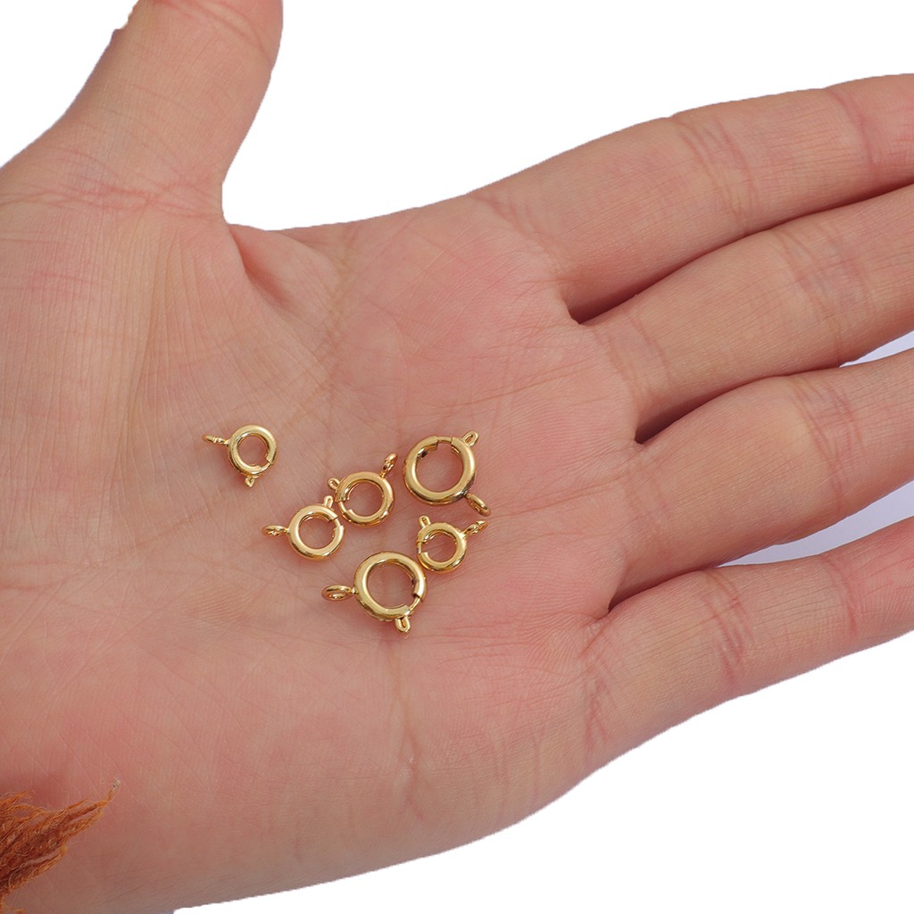 Khóa cài lò xo nhỏ BEADIA mạ vàng 18K làm trang sức vòng đeo tay dây chuyền