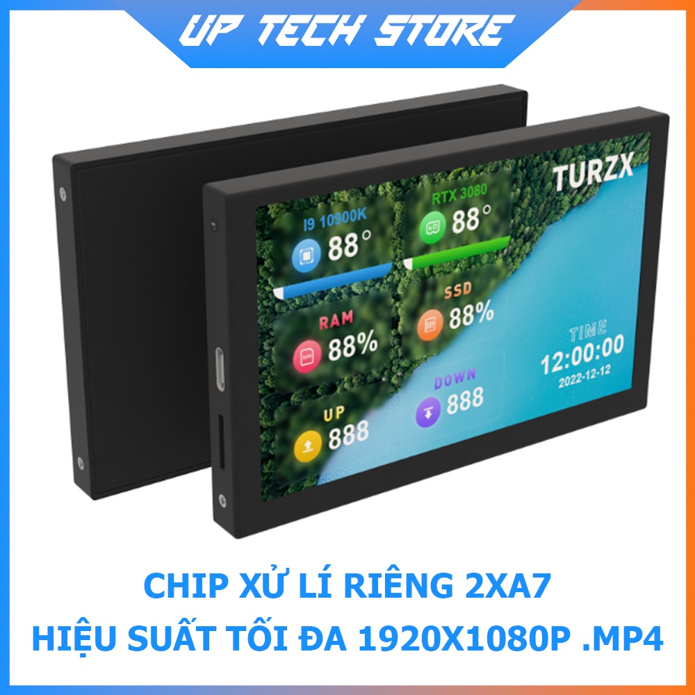 Màn hình hiển thị thông số máy tính TURZX 5 inch IPS phát được VIDEO - Không cần cài đặt - TẶNG KÈM THẺ NHỚ 16GB