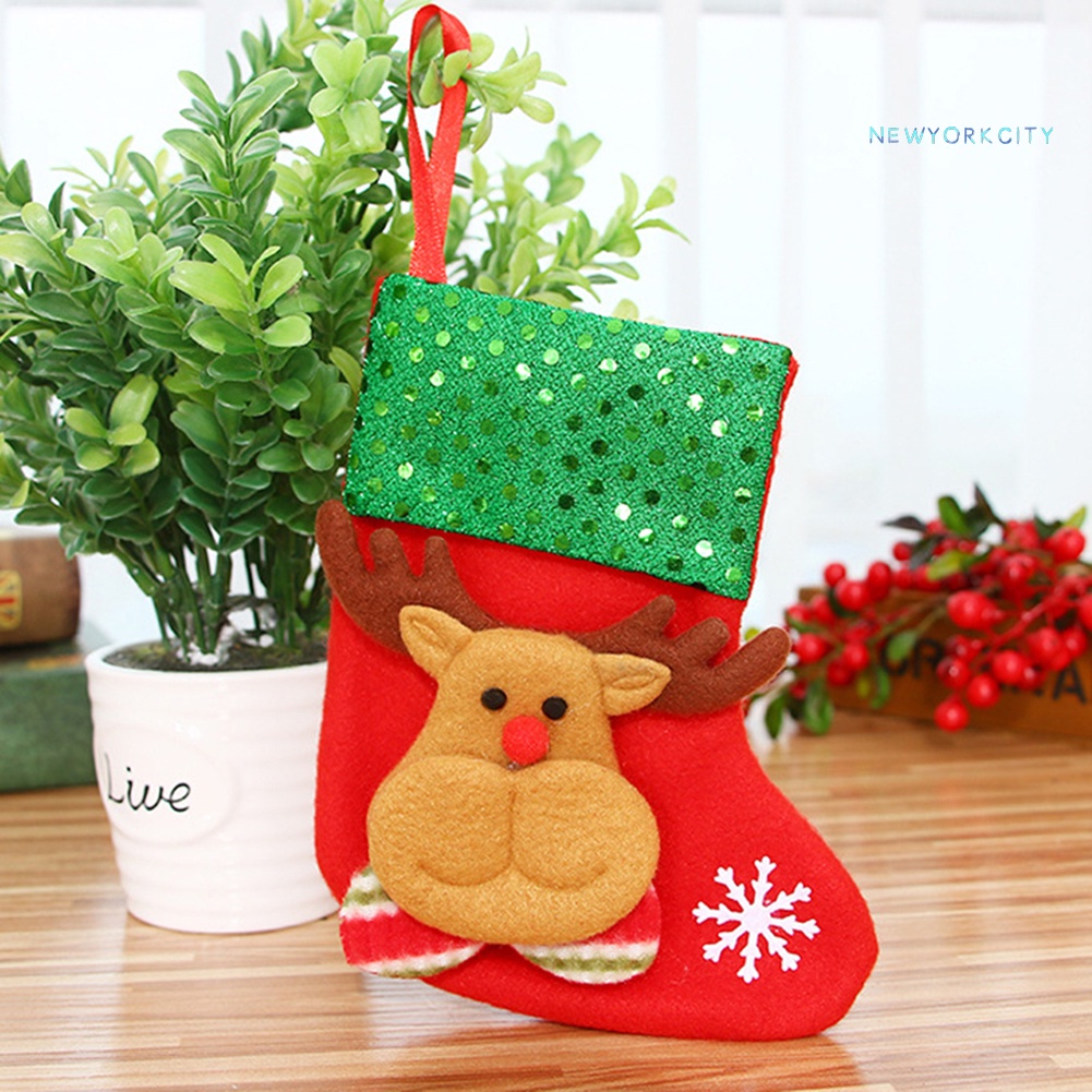 Vớ Treo Trang Trí Cây Thông Giáng Sinh Hình Ông Già Noel Tuần Lộc Gấu Người Tuyết