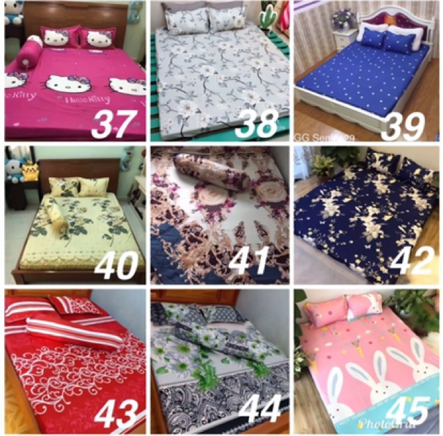 Bộ ga gối m6/m8 ga giường poly, ga gối poly , ga trải giường + 2 vỏ gối nằm đơn giản gohome Bedding