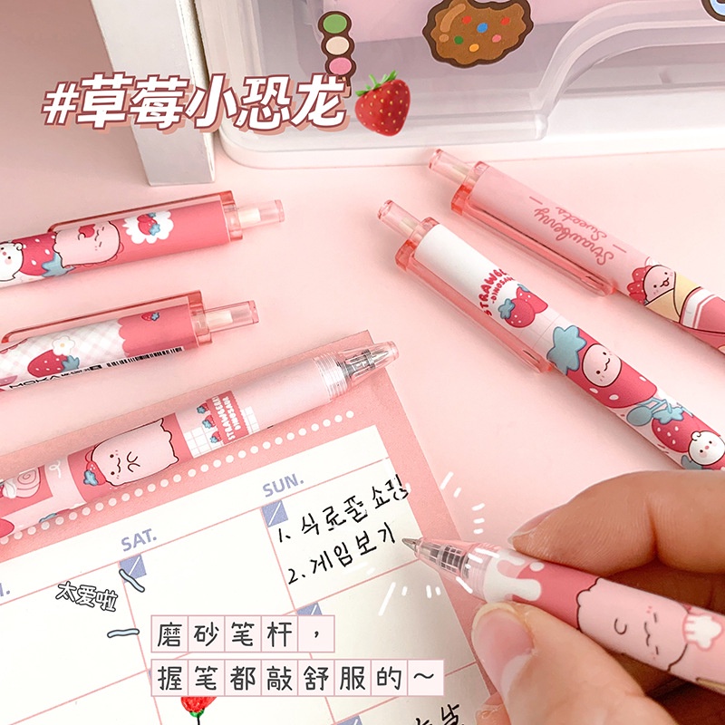 Set 6 Bút Mực Bấm Hình Khủng Long Nhỏ Dễ Thương Cho Học Sinh