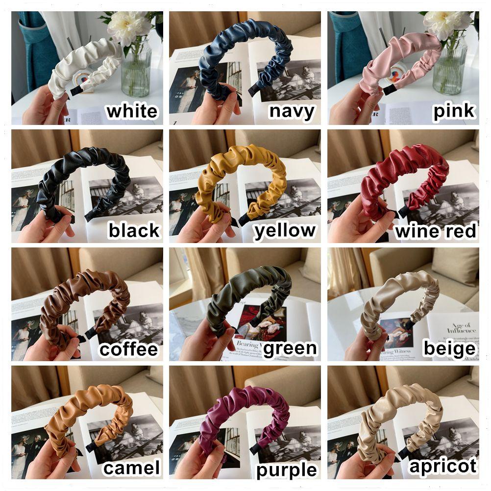 Băng Đô Cài Tóc Chất Liệu Da PU Phong Cách Retro MIHAN1