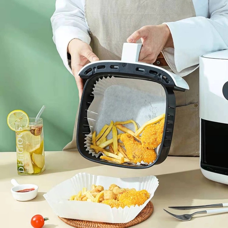 Set 50/100 Giấy Lót Nồi Nướng BBQ Hình Vuông Dùng Một Lần