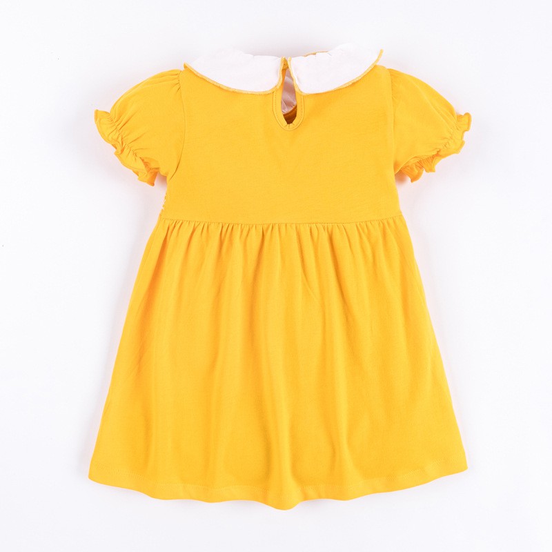 Đầm bé gái LITTLE MAVEN cotton smock vàng 2-6 tuổi