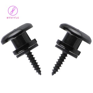 2Pcs Mushroom Head Buttons Strap for Electric Acoustic Guitar Bass Parts,Black