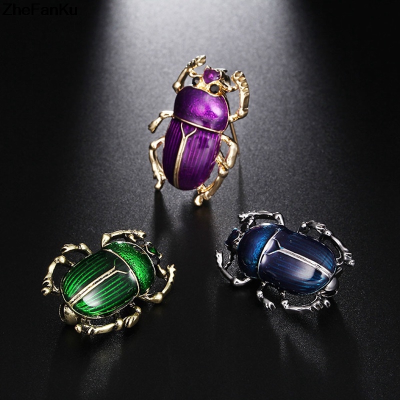 Ghim cài áo hình bọ cánh cứng phong cách vintage độc đáo