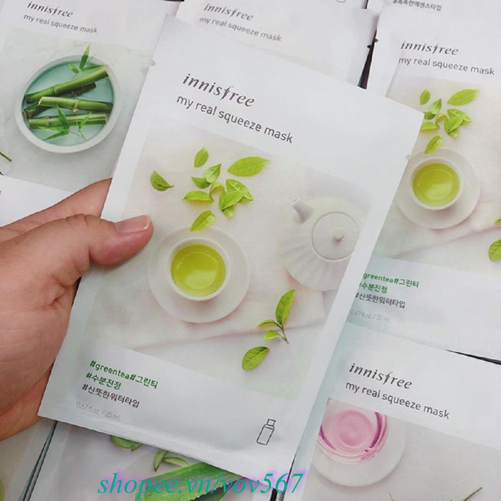 Mặt Nạ Trà Xanh Innisfree My Real Squeeze Mask Green Tea, vov567 Hàng Chính Hãng Giá Sỉ.