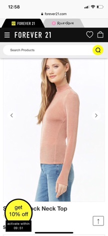 Áo thun F21 cổ 3 phân