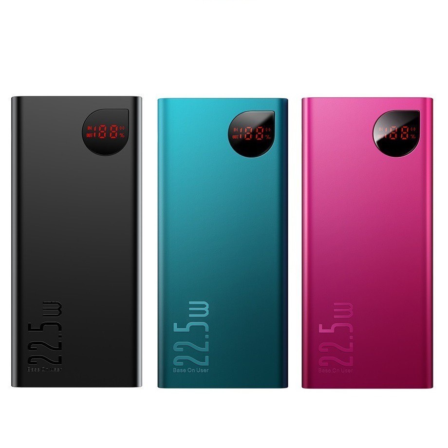 Sạc dự phòng 20000mah adaman metal digital display quick charge sạc nhanh 22.5w baseus bảo hành 12 tháng - SPK Official