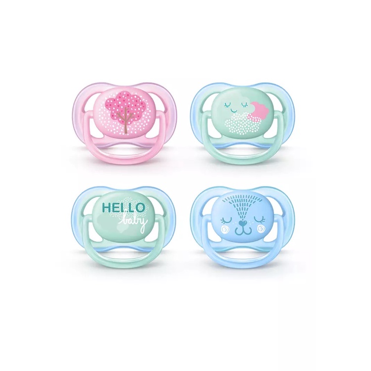 Set ti giả cho bé PHILIPS AVENT ultra air 0-6m, núm ty chỉnh nha siêu mềm - Monnie Kids