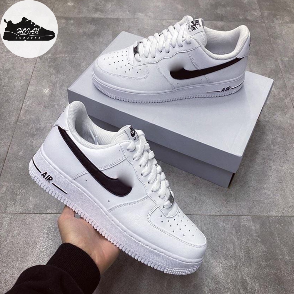 Giày Air Force 1 White Black Thể Thao Nam - Giày Sneaker AF1 Trắng Logo Đen Cổ Thấp [FREE SHIP + HỘP GIÀY + HỘP BẢO VỆ]