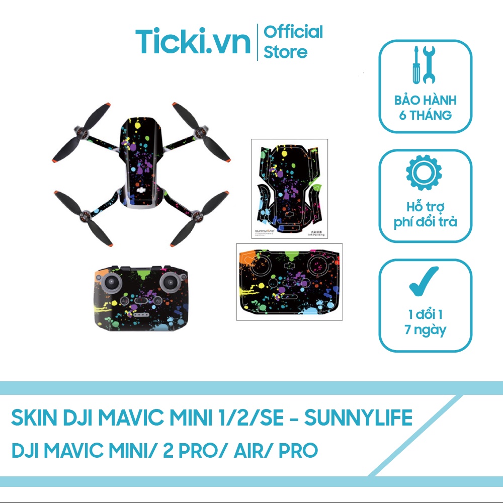 Skin Dji Mavic Mini 1/ 2/ SE Chính Hãng SunyLife, Miếng Dán Decal Trang Trí Bảo Vệ Flycam - Ticki.vn