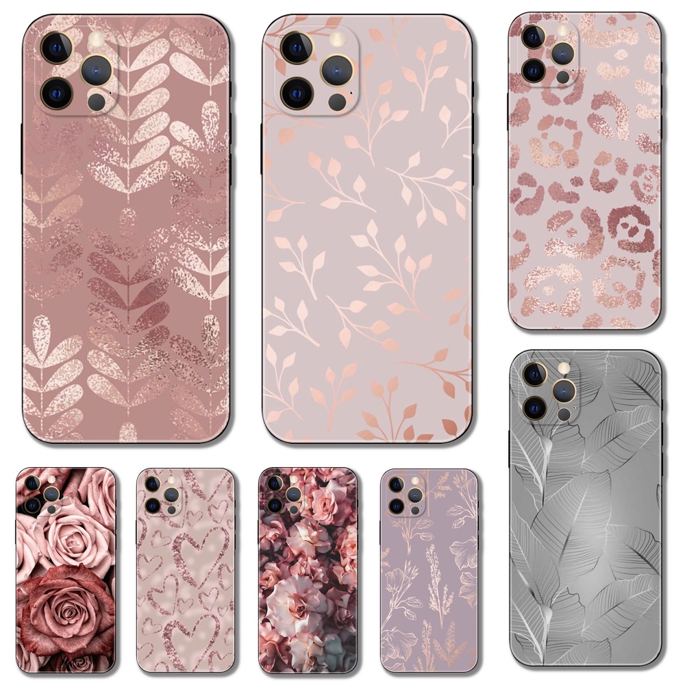 Ốp Điện Thoại tpu Họa Tiết Giấy Dán Tường Màu Vàng Kim Cho iphone 5 5s 2020se 6 6s 7 8 plus x 10 XR XS 11 12 13 mini pro MAX