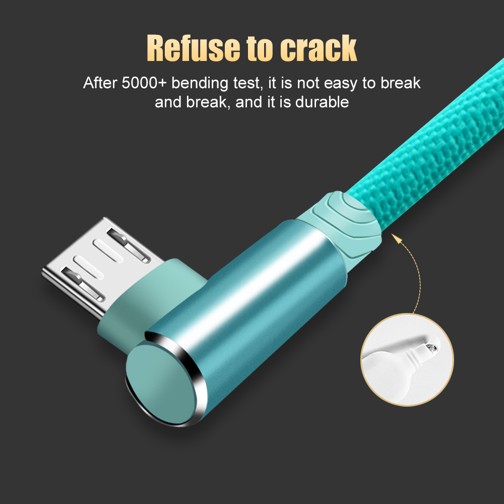 Cáp Sạc Hỗ Trợ Truyền Dữ Liệu Elough Micro Usb 90 Độ Chiều Dài 2m Cho Điện Thoại Android