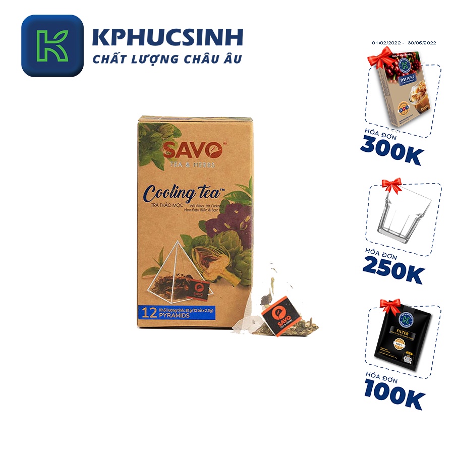 Trà Savo cooling tea 12 gói x 2,5g KPHUCSINH - Hàng Chính Hãng