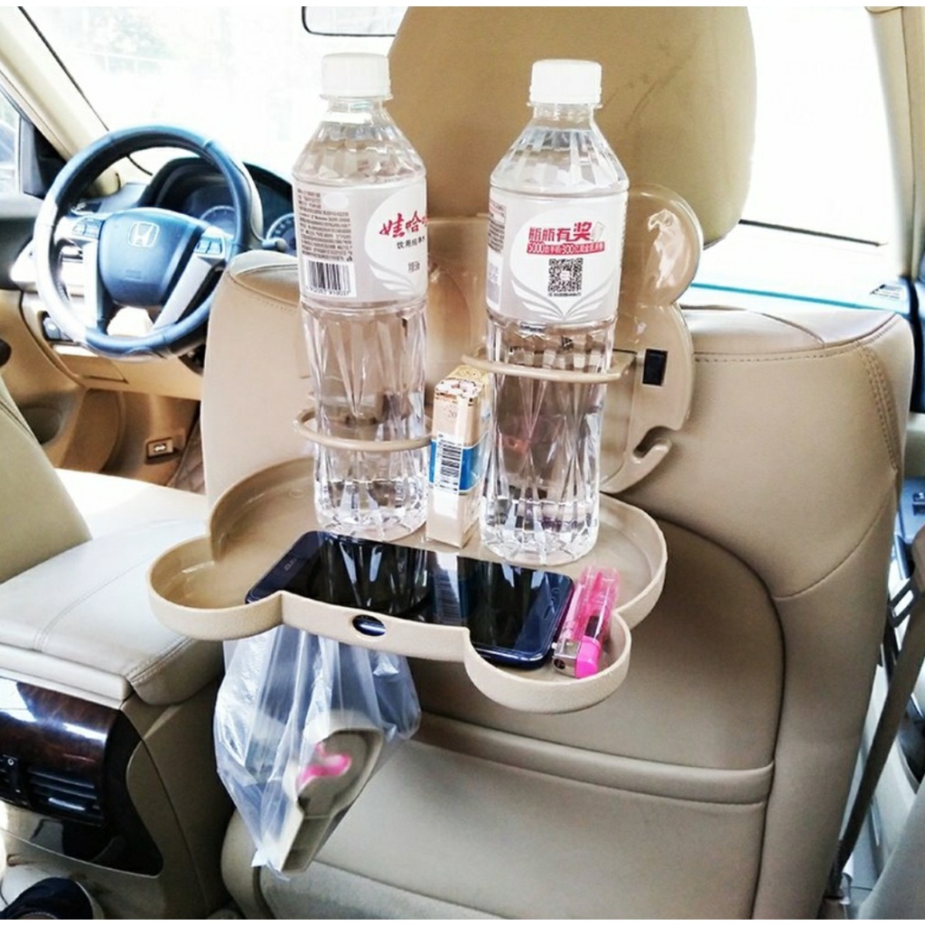 Bàn ăn hình gấu gấp gọn treo sau ghế xe hơi