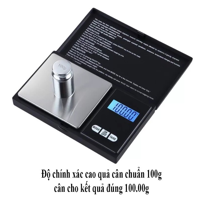 Cân Tiểu Ly Điện Tử 200g 500g Bỏ Túi Có Nắp Đậy Siêu Chính Xác Bảo Hành 1 Năm Shop QUA
