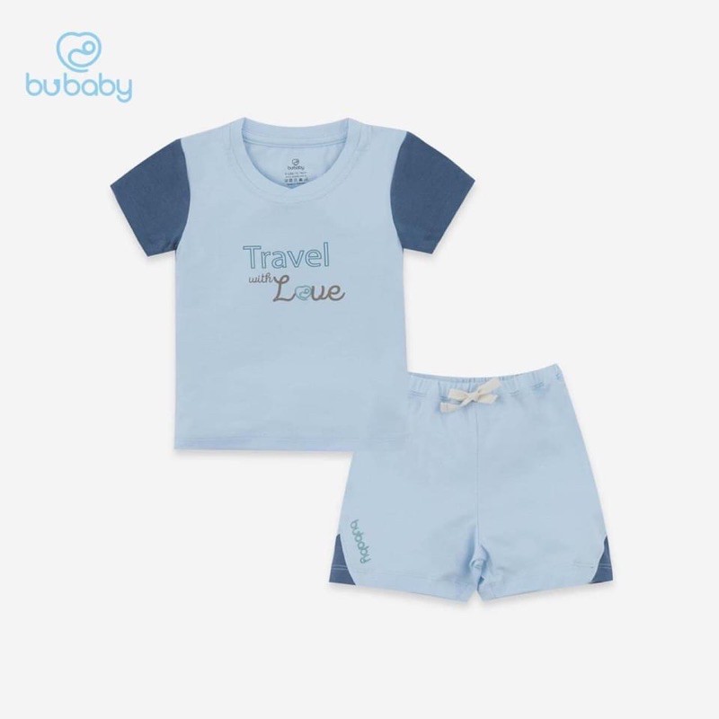 BU Baby - Bộ cổ tròn ngắn tay Kyomi Travel cho bé trai bé gái