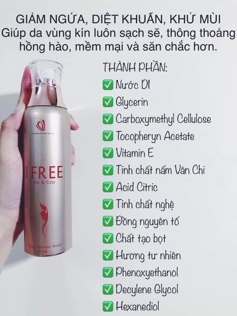 COMBO DUNG DỊCH VỆ SINH CÔNG NGHỆ SINH HỌC Ifree - Nước hoa vùng kín jeun