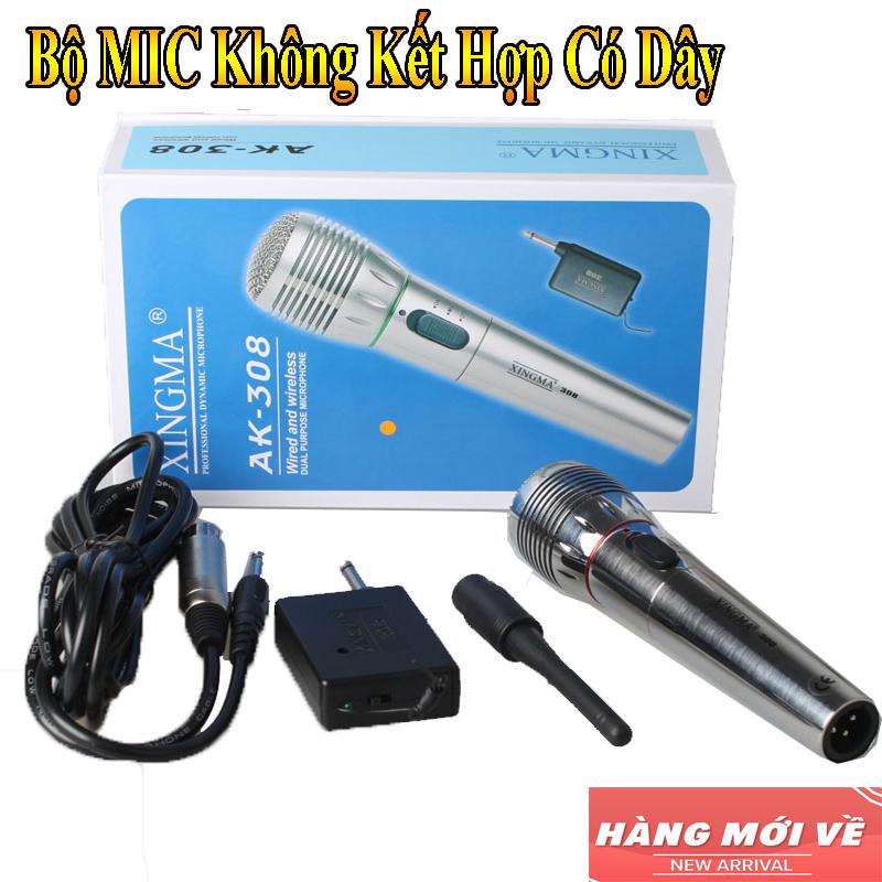 Bộ Micro Hát Karaok Không Dây Kết Hợp Có Dây Kết Nối Trực Tiếp Với Loa,Đầu Thu,Ampli Karaoke Gia Đình , Máy Tính Để Bàn.