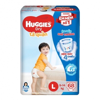 BỈM - TÃ QUẦN HUGGIES SIZE L 68 MIẾNG (CHO BÉ 9 - 14KG)