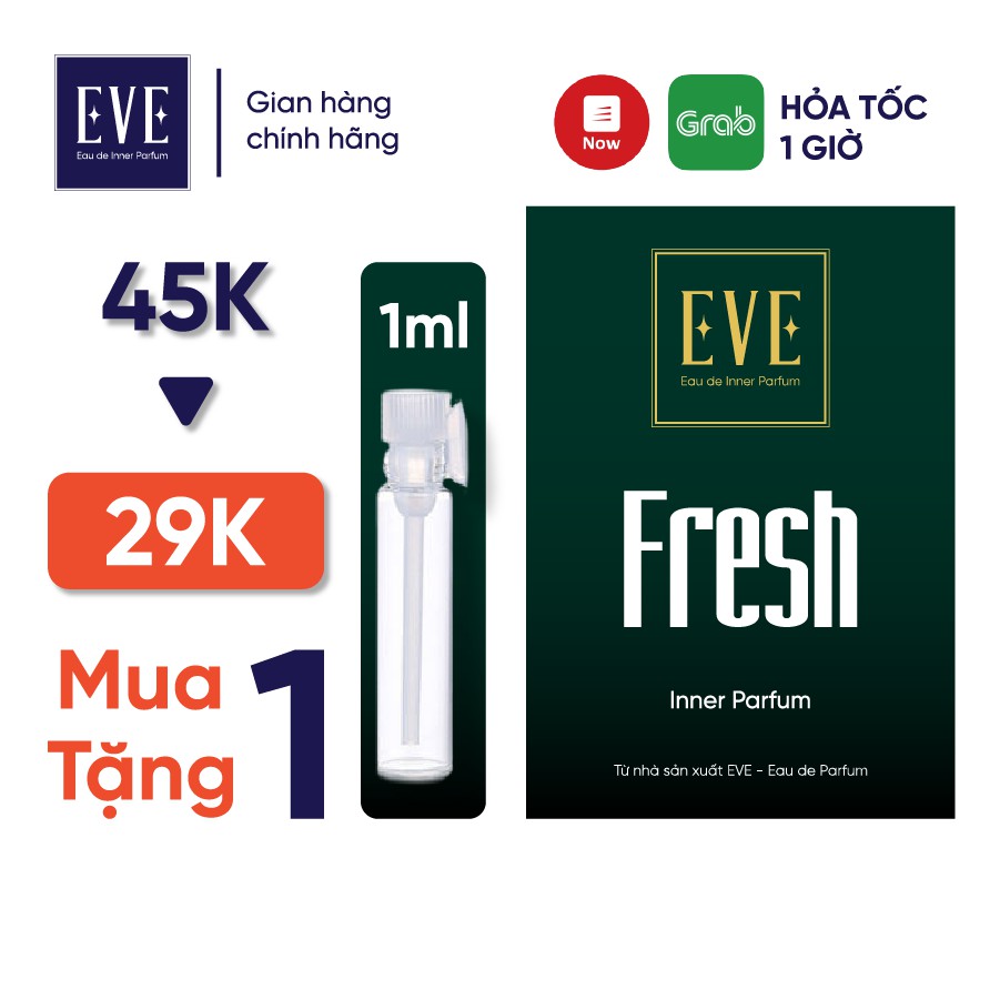 Nước hoa vùng kín nam 1ml FRESH - Nước hoa vùng kín chính hãng EVE - Eau de Parfum (Có che tên sản phẩm)