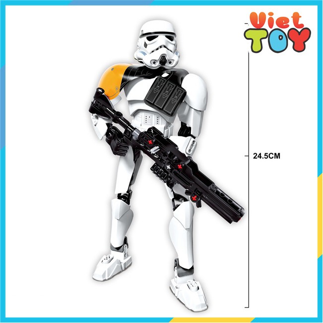 Lắp ráp mô hình nhân vật Stormtrooper trong phim Star War cao 24 cm Cực đẹp - 9002