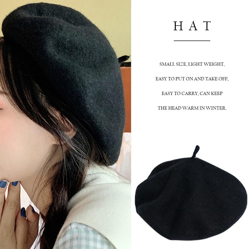 Mũ Beret Len Trơn Cao Cấp Phong Cách Thời Trang Thu Đông Dành Cho Nữ