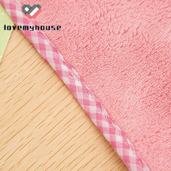 ☁ி☁ Cute Bunny Coral Fleece Hand Towel Kitchen Hanger Washcloth Fashion Lovely 