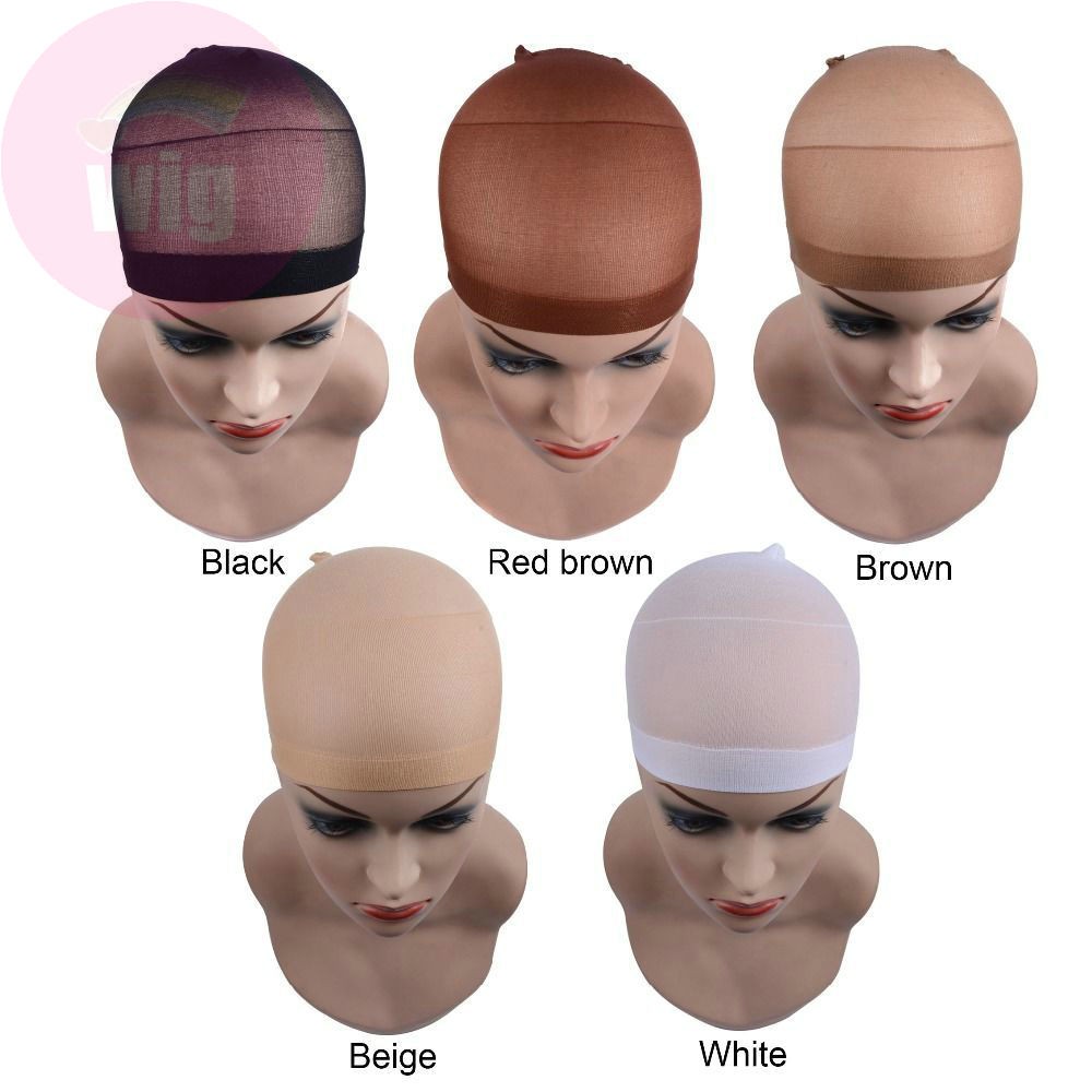 2Pcs Unisex Stretchable Wig Liner Cap Hair Net Elastic Mesh Hairpiece Accessory