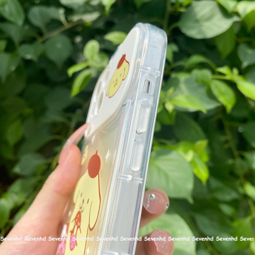 Ốp Điện Thoại Mềm Họa Tiết Chú Chó Hoạt Hình Gắn Gương iPhone 14 13 12 11 Pro Max X XR Xs Max 8 7 6 6s Plus SE 2020