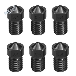 Set 6 Vòi Phun Thép 0.4 mm/1.75 mm Chống Mài Mòn Cho Máy In 3D V6