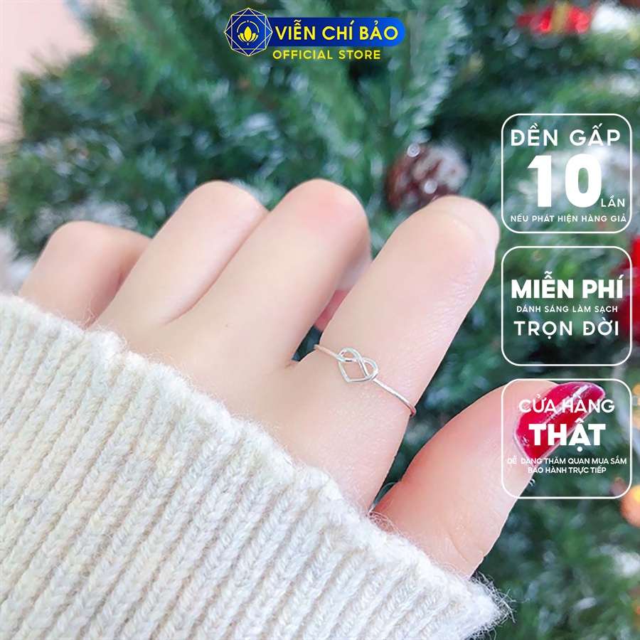 Nhẫn bạc nữ nút thắt trái tim chất liệu bạc 925 thời trang phụ kiện trang sức nữ thương hiệu Viễn Chí Bảo N400787