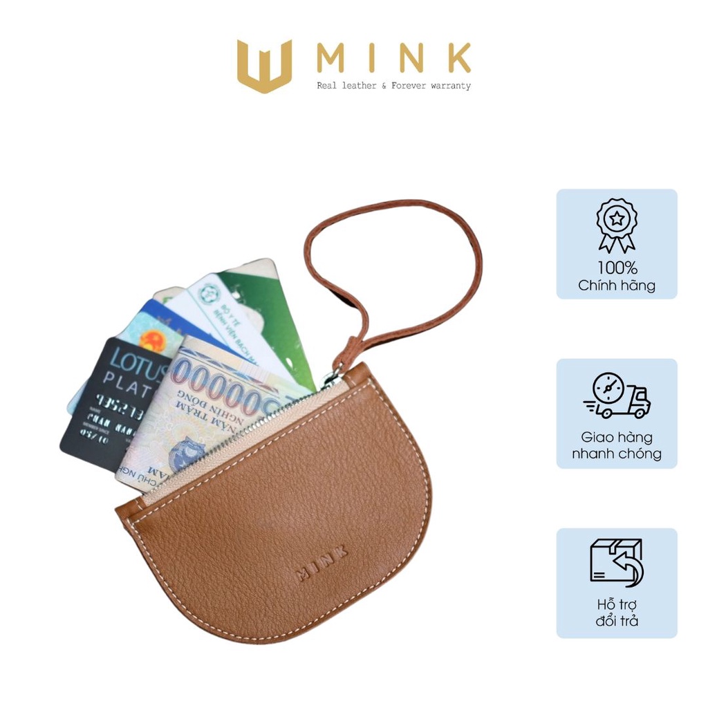 Ví mini da thật đựng tiền và thẻ tiện lợi MINK