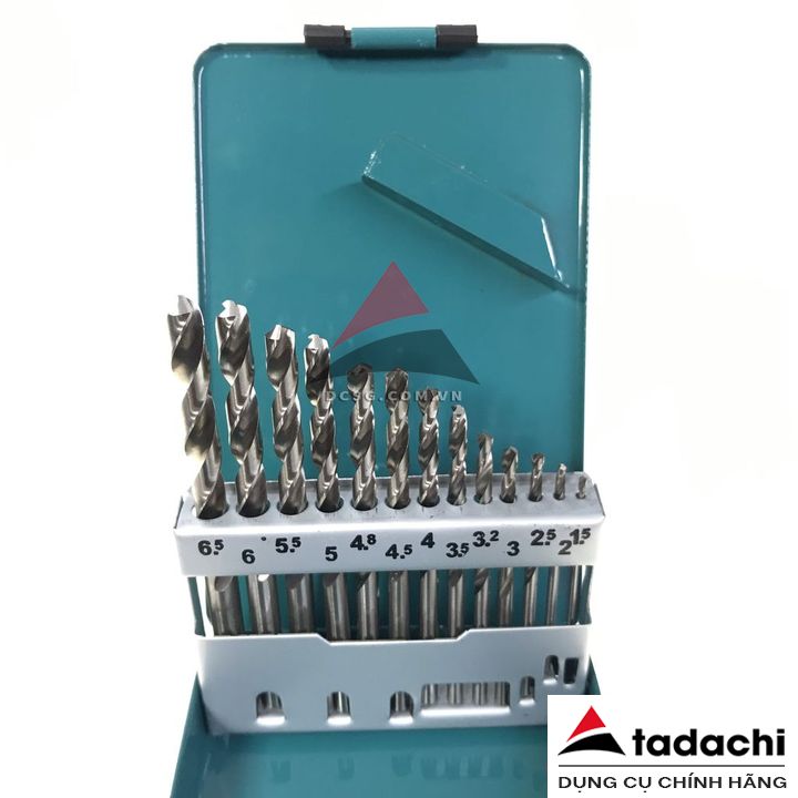Bộ mũi khoan kim loại 1.0-6.5mm Hss-G Makita D-54019 (13 chi tiết/bộ) | Tadachi